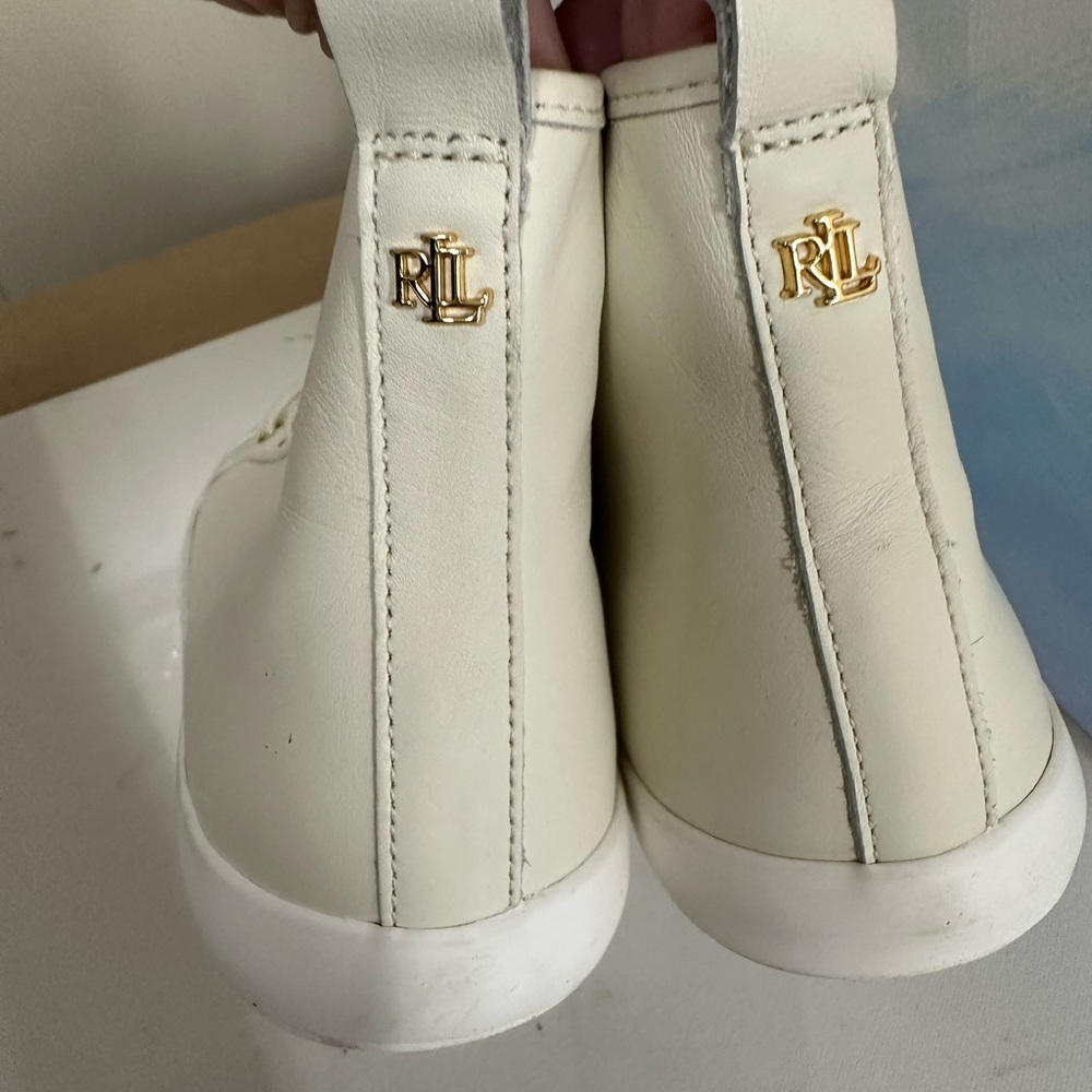 Ralph Lauren Cream High-Top Sneakers - Picture 4 of 6